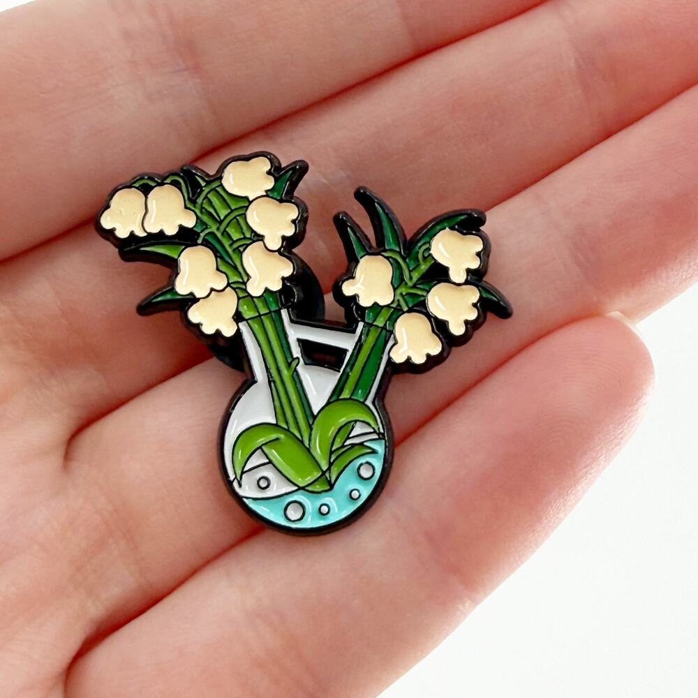 Test Tube Lily Of The Valley Soft Enamel Pin, Science Pin